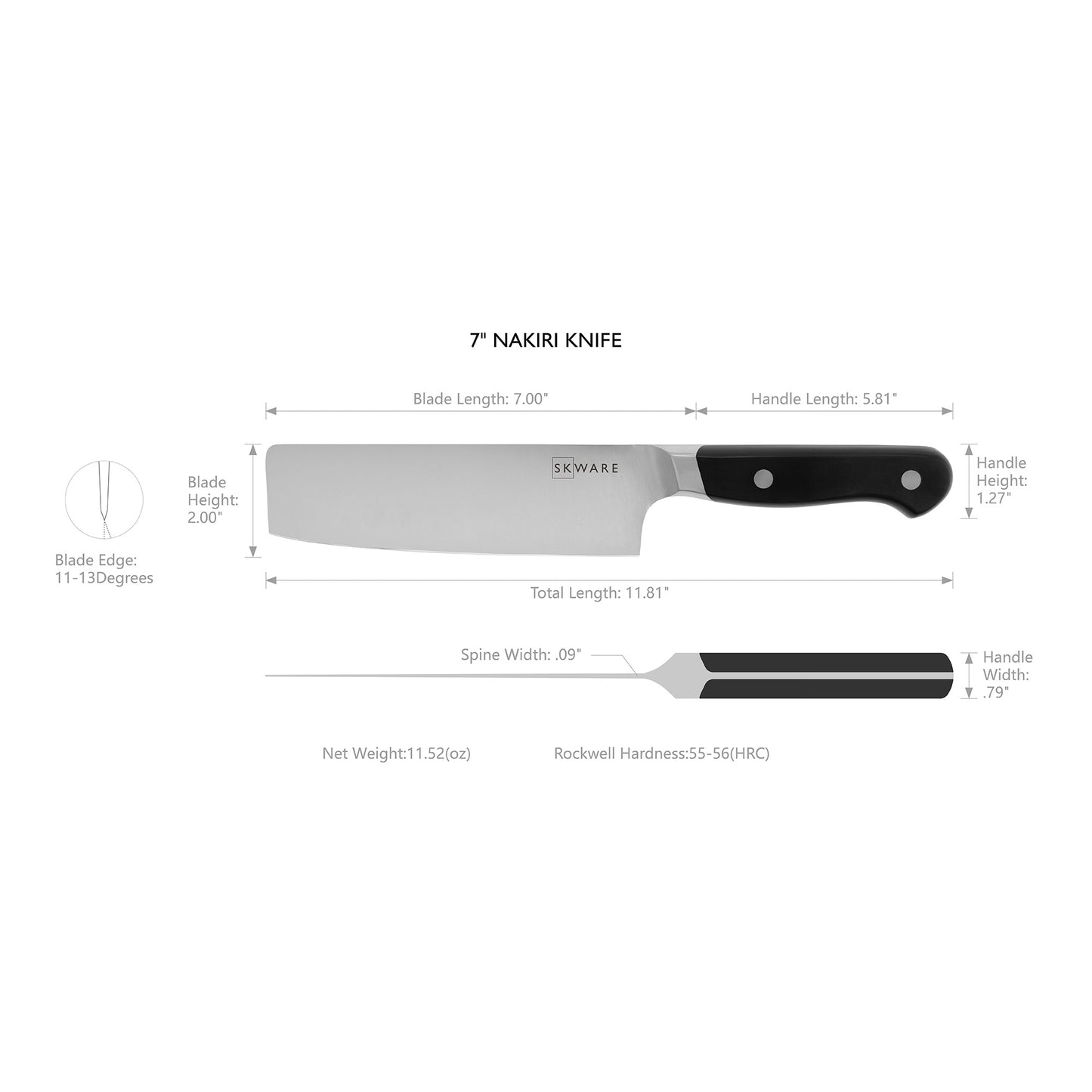 SKWARE 7 Inch Nakiri Knife