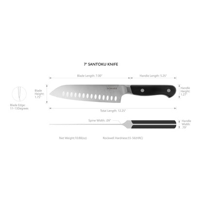 SKWARE 7 Inch Santoku Knife