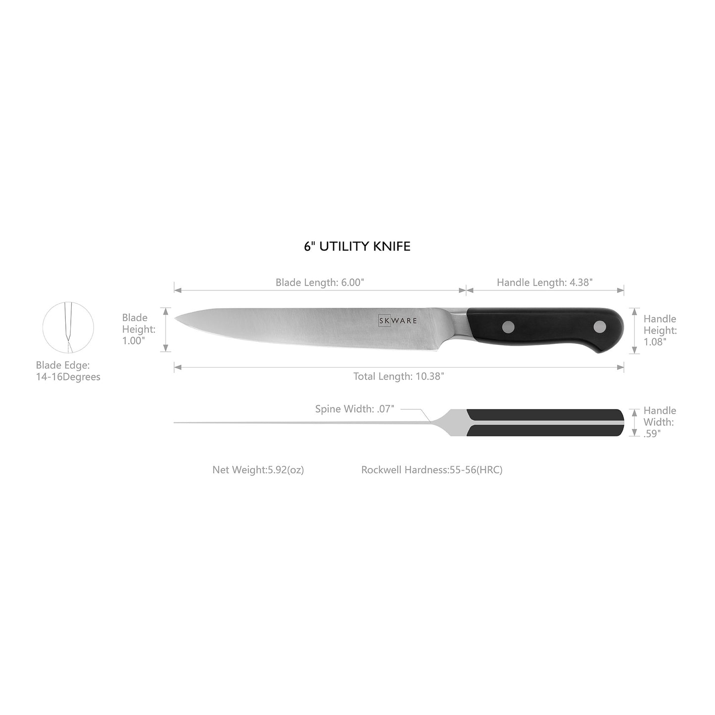 SKWARE 6 Inch Kitchen Utility Knife